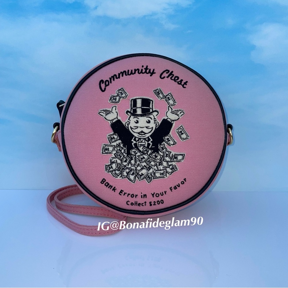 Olympia Le-Tan Monopoly Community Chest bank error dizzie shoulder bag in pink - Picture 16 of 16